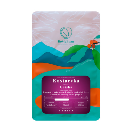 BeMyBean - kawa ziarnista Kostaryka Mirazú Geisha Raisin Honey Filter 250 g