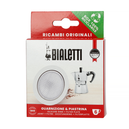Bialetti - Uszczelka + sitko do kawiarek aluminiowych Bialetti 6tz oraz Moka Induction