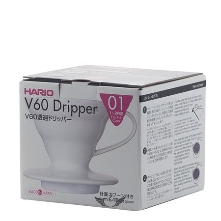 Hario ceramiczny Drip V60-01 Biały - obrazek 2