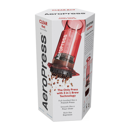 AeroPress Clear Red - Zaparzacz do kawy czerwony - obrazek 2