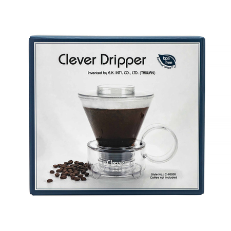 Clever Dripper - Zaparzacz szklany 500ml przezroczysty szary - obrazek 2