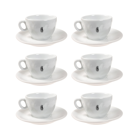La Marzocco - zestaw 6 filiżanek ze spodkami do cappuccino Lion 210 ml - biały