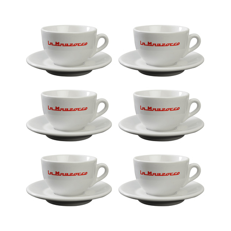 La Marzocco - zestaw 6 filiżanek ze spodkami do cappuccino Strada 210 ml - biały