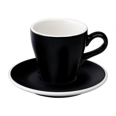 Loveramics Tulip - Filiżanka i spodek Cappuccino 180 ml - Black