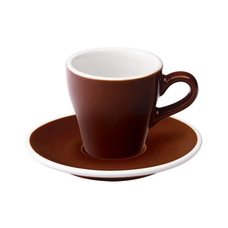 Loveramics Tulip - Filiżanka i spodek Espresso 80 ml - Brown