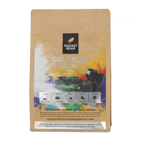Rocket Bean - kawa ziarnista bezkofeinowa Kolumbia Quindío Armenia Decaf Filter 200 g