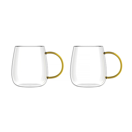 Vialli Design - Bolla zestaw dwóch szklanek z żołtym uchem 400ml