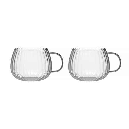 Vialli Design - Tulip zestaw dwóch szklanek z szarym uchem 350ml