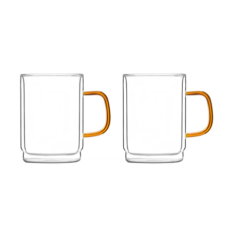 Vialli Design komplet 2 szklanek AMBER z podwójną ścianką 350ml
