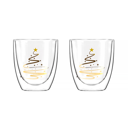 Vialli Design komplet 2 szklanek do latte AMO XMASS z podwójną ścianką 320ml
