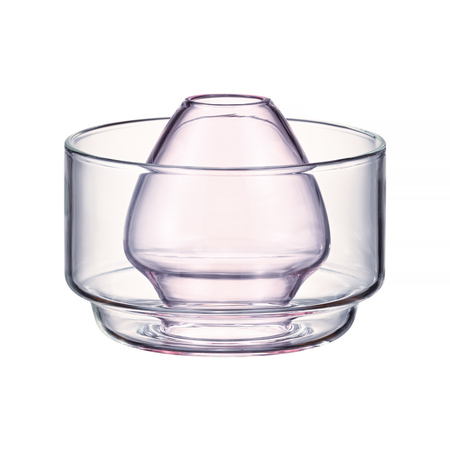 Hario - miseczka do matchy z podstawką na mieszadło 100ml - różowa